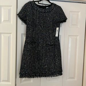 Eliza J Navy Multicolor Tweed woman Dress